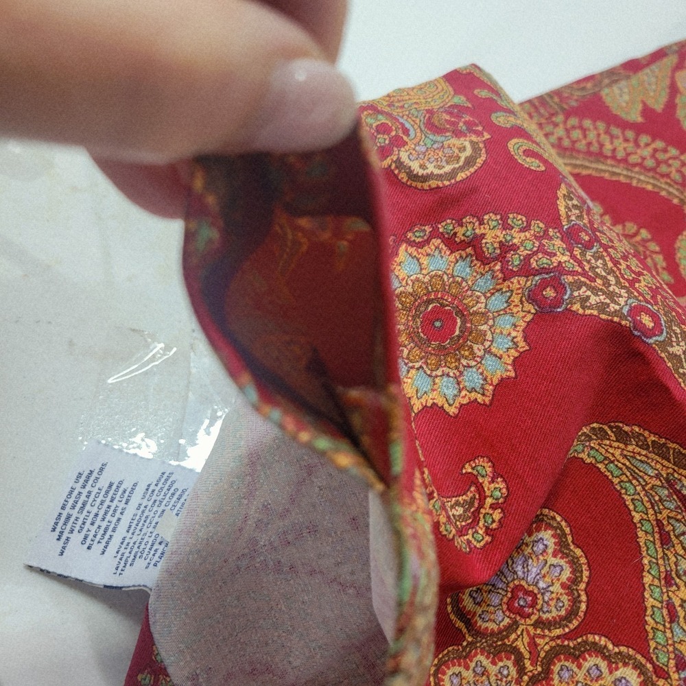 CHAPS Ralph Lauren Juliette Red Gold Paisley Window Valance 78x17.5" - Picture 6 of 9